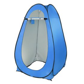 1-2 Person Portable Pop Up Toilet Shower Tent Changing Room Dressing Tent Camping Shelter Blue (Color: as picture)