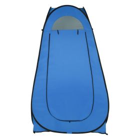 1-2 Person Portable Pop Up Toilet Shower Tent Changing Room Dressing Tent Camping Shelter Blue (Color: Blue)